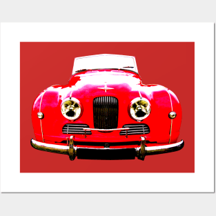 Jowett Jupiter1950s British classic sports car red Posters and Art